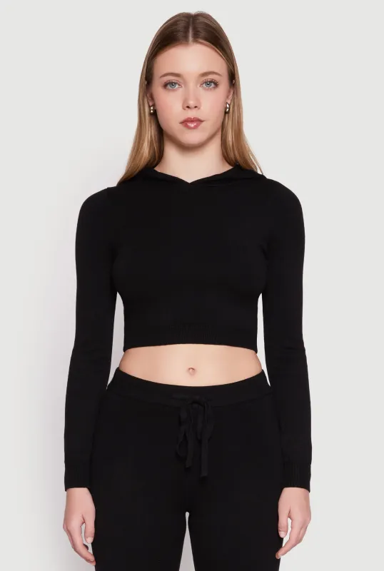 Daisy Cropped Hooded Pullover Sweater sold by Rainbow