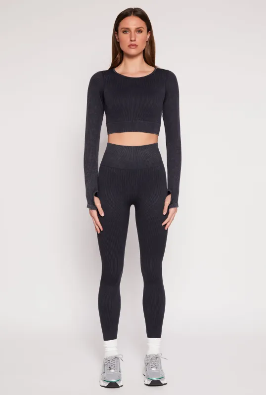 Daisy Ribbed Knit Active Leggings sold by Rainbow