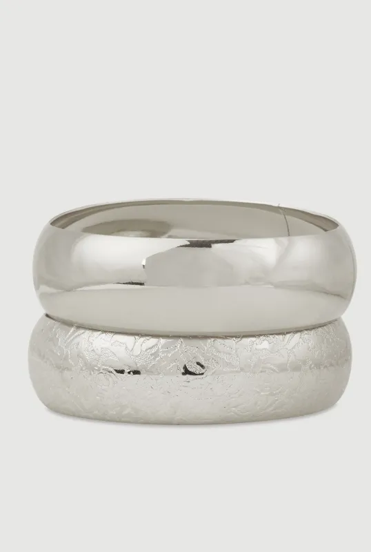 Wide Metallic Bangles Set of 2 sold by Rainbow