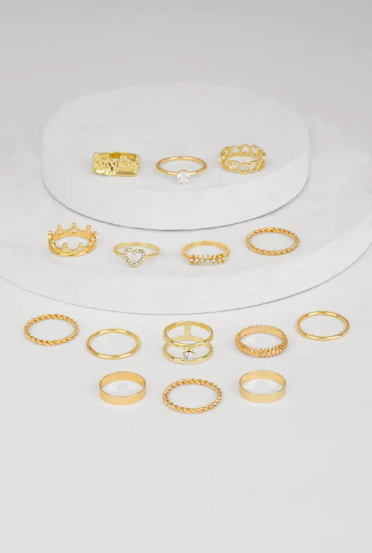 Assorted Cubic Zirconia Metallic Rings Set of 15 sold by Rainbow