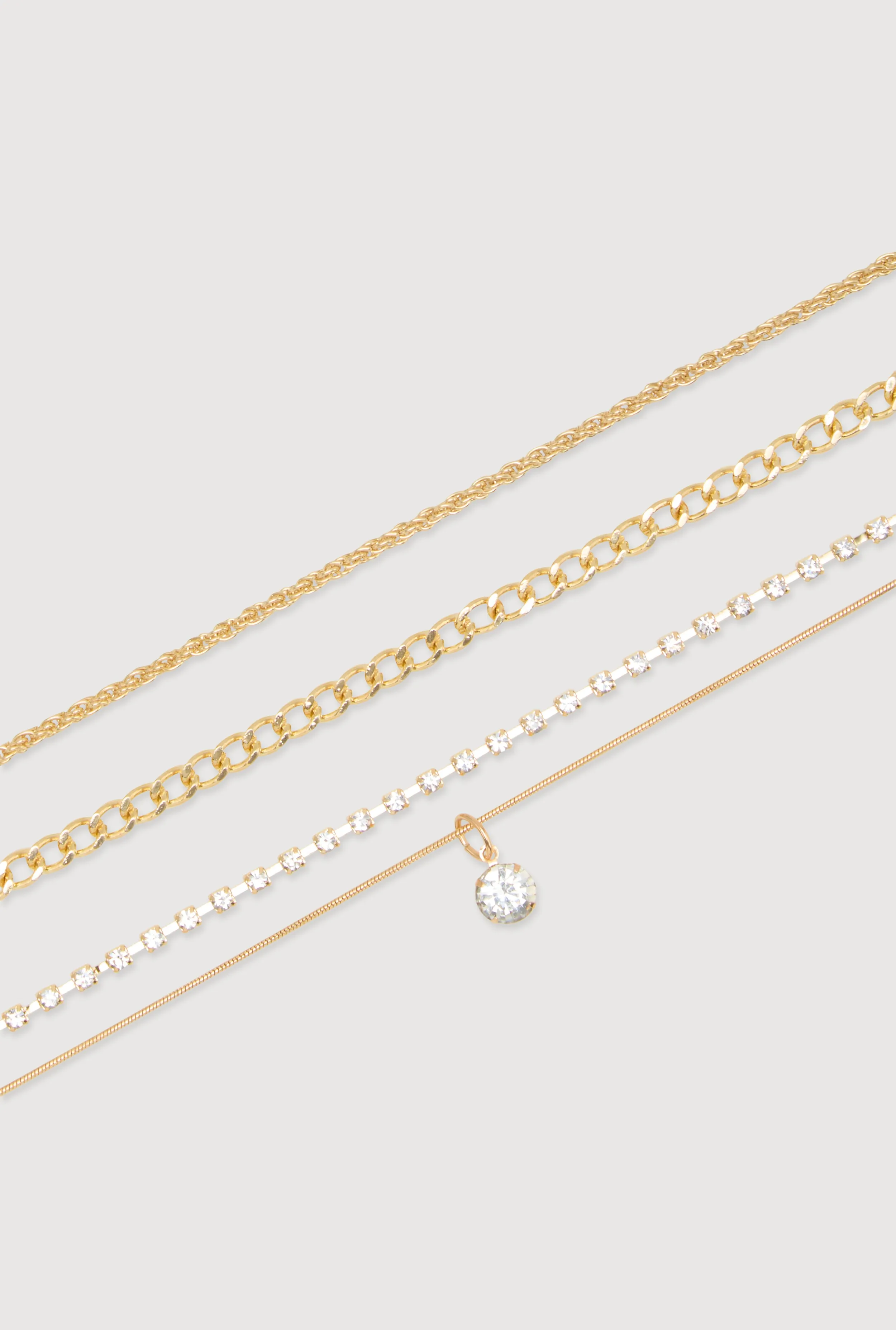 Cubic Zirconia Assorted Metallic Anklets Set of 3 sold by Rainbow product image thumbnail 2