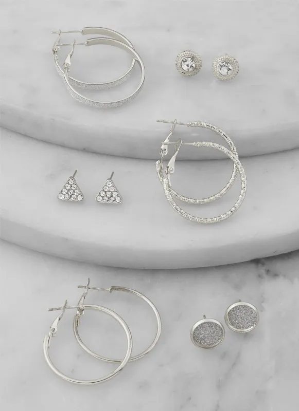 Assorted Stud and Hoop Earring Set of 6 sold by Rainbow