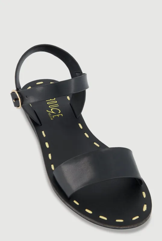 Faux Leather Band Ankle Strap Sandals sold by Rainbow