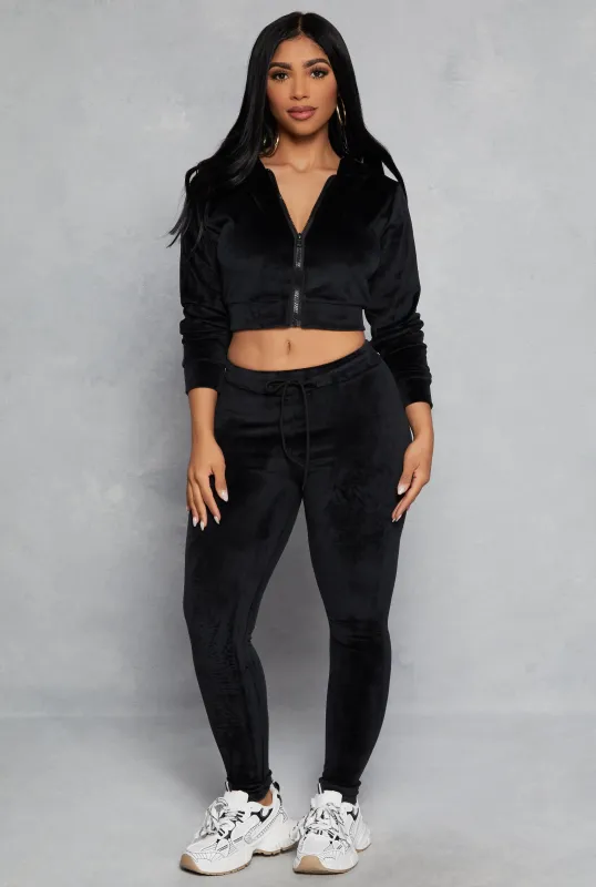 High Waisted Velour Drawstring Pants sold by Rainbow