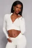 Seamless Ribbed Knit Zip Front Crop Top sold by Rainbow