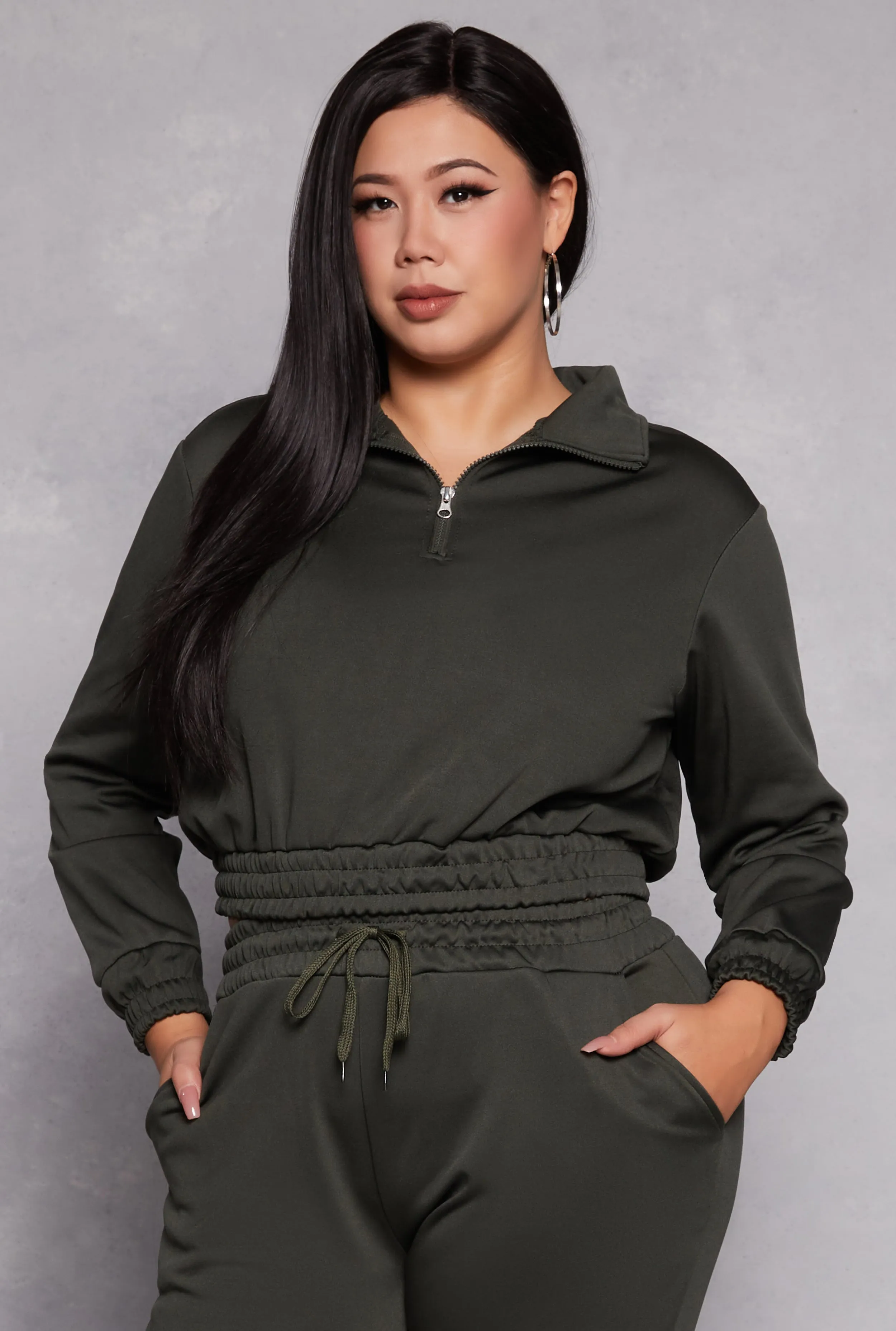 Plus Size Half Zip Sweatshirt sold by Rainbow