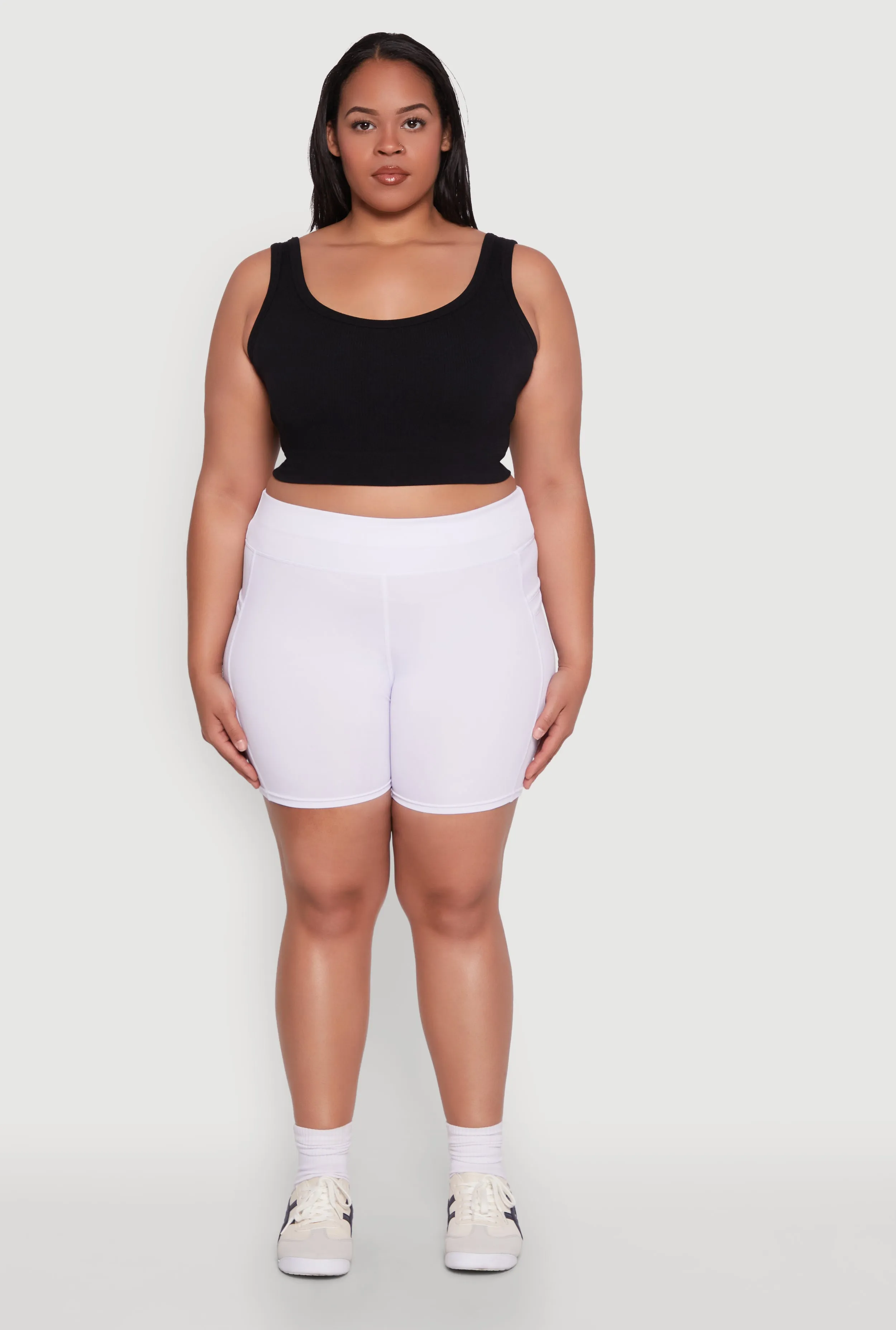 Plus Size Cell Phone Side Pocket Biker Shorts sold by Rainbow product image thumbnail 3