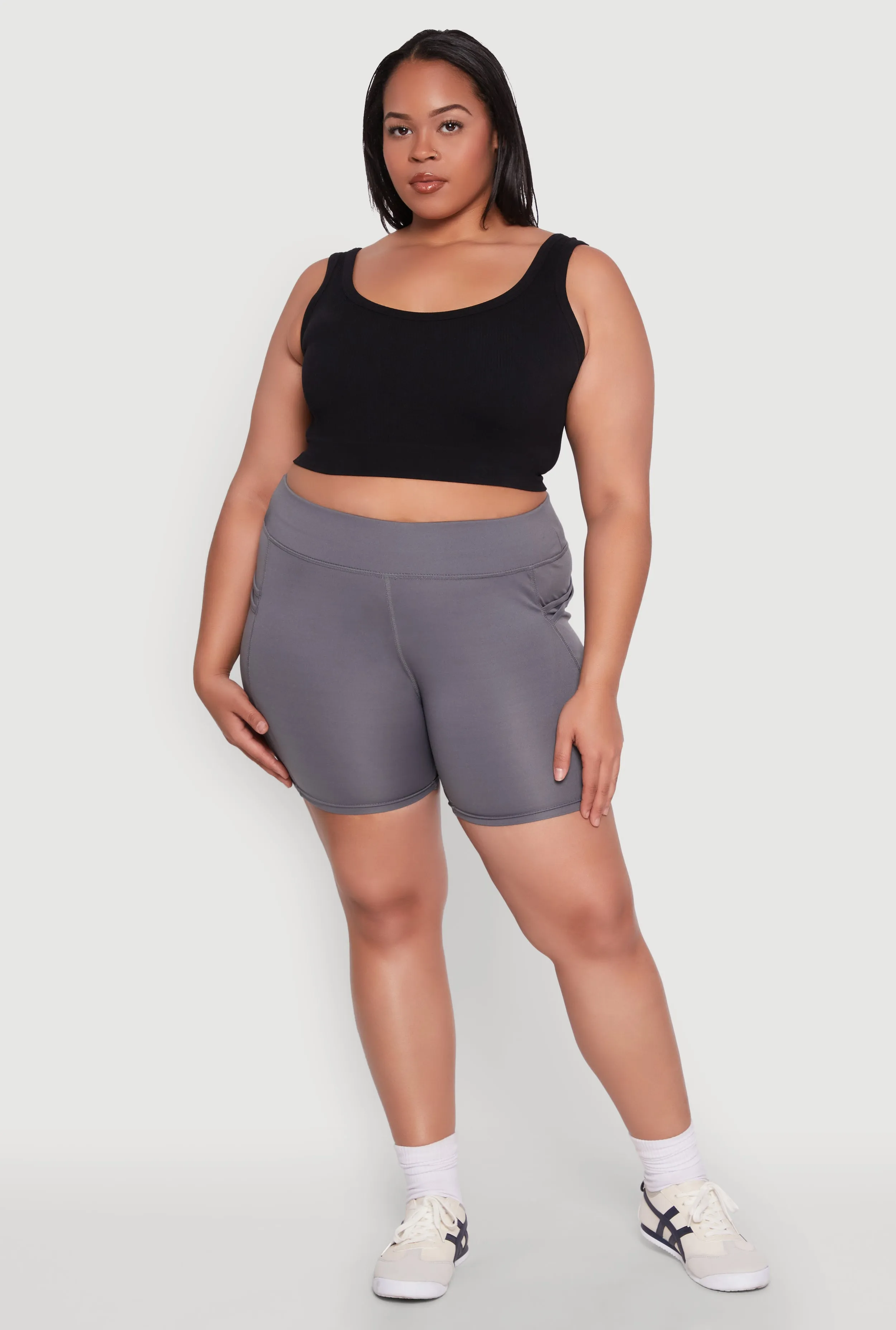 Plus Size Cell Phone Side Pocket Biker Shorts sold by Rainbow product image thumbnail 2