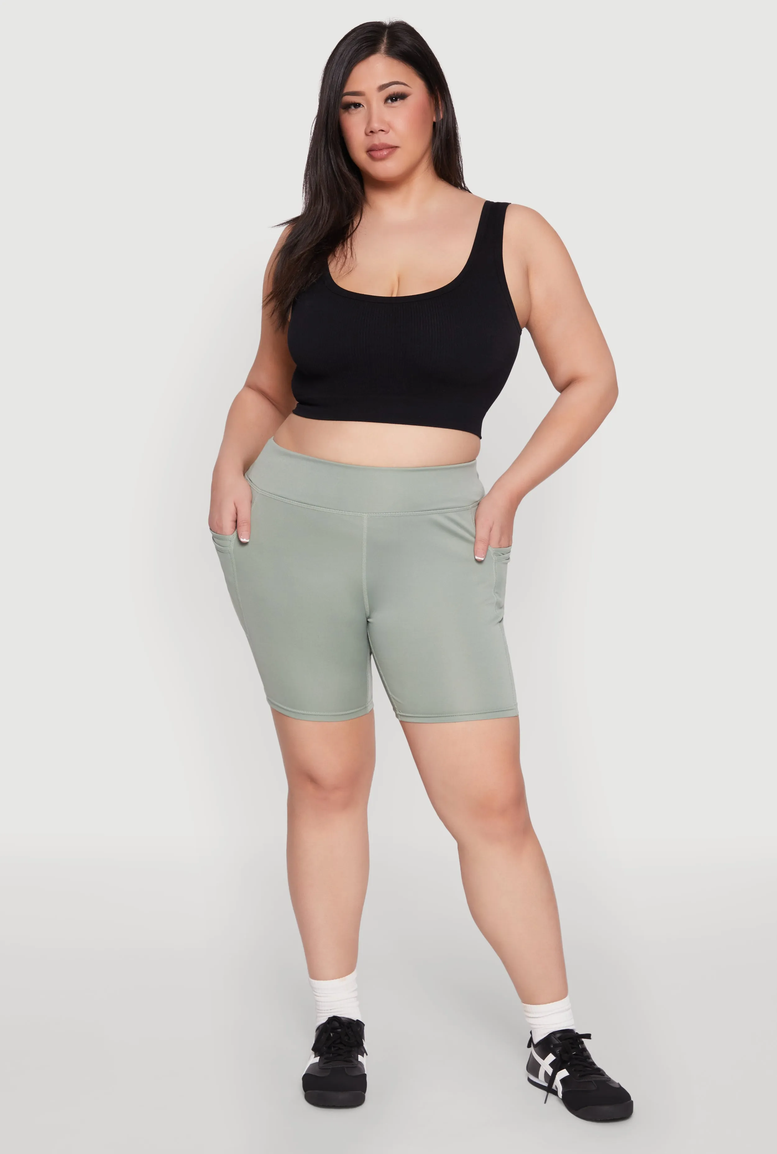 Plus Size Cell Phone Side Pocket Biker Shorts sold by Rainbow product image thumbnail 5