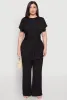 Plus Size Textured Knit High Waist Pants sold by Rainbow