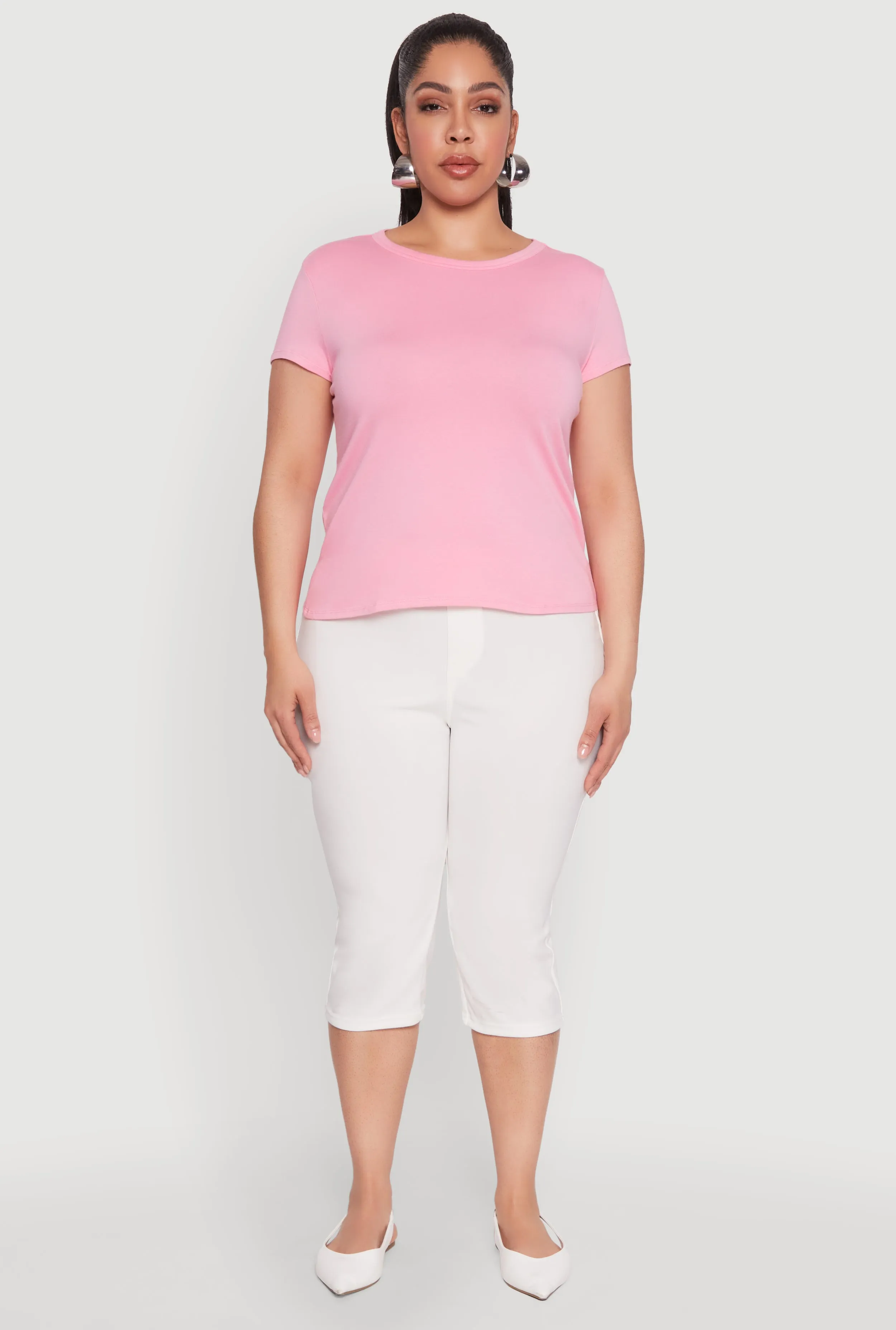 Plus Size Short Sleeve Crew Neck Tee sold by Rainbow product image thumbnail 3