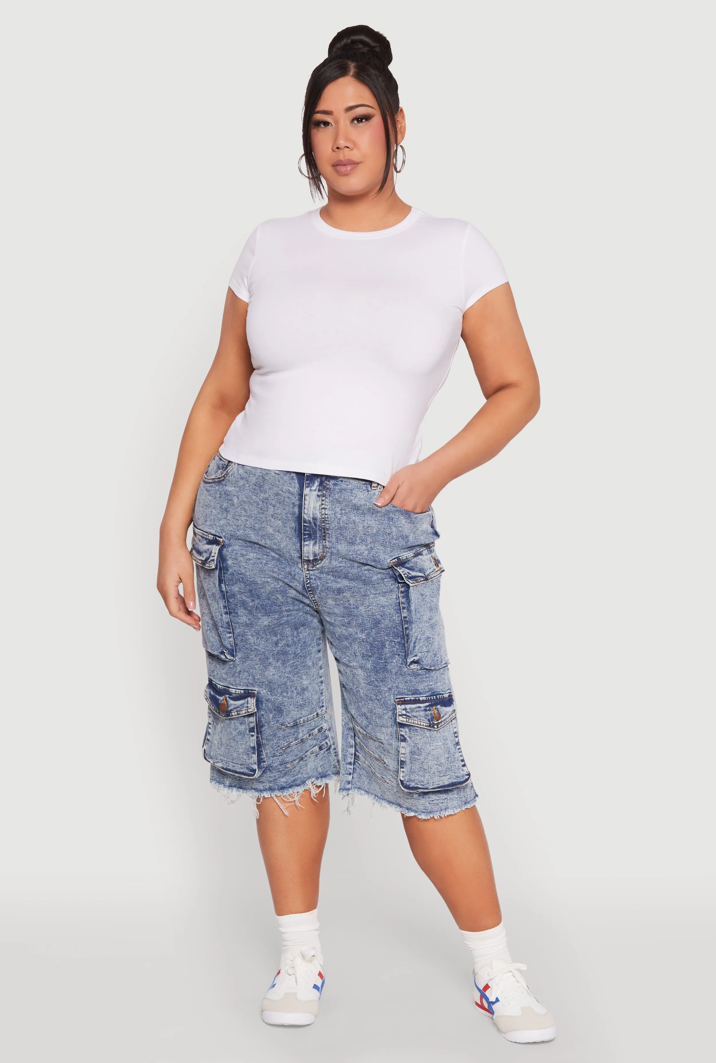 Plus Size Short Sleeve Crew Neck Tee sold by Rainbow