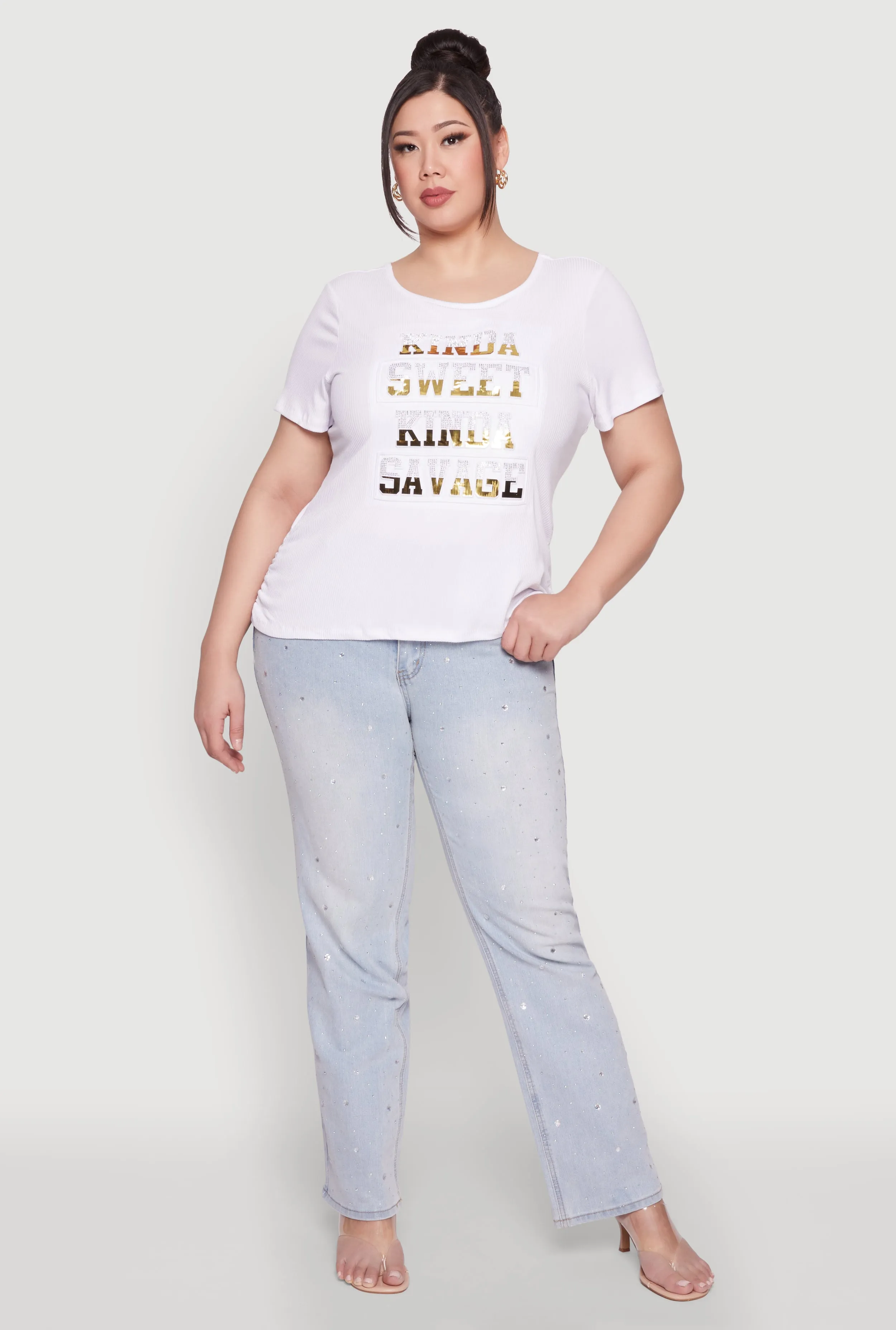 Plus Size Kinda Sweet 3D Foil Graphic Tee sold by Rainbow product image thumbnail 2