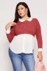 Plus Size Brushed Rib Knit Sweater Blouse sold by Rainbow