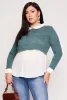 Plus Size Brushed Rib Knit Sweater Blouse sold by Rainbow