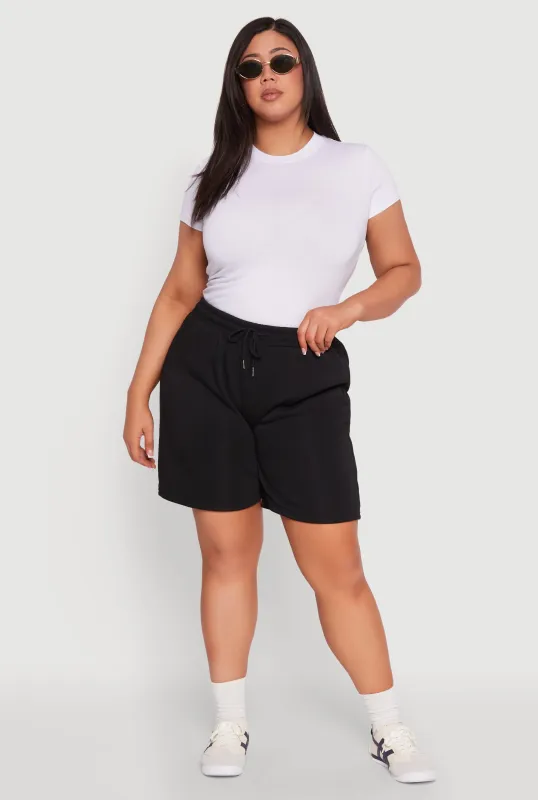 Plus Size Fleece Lined Sweatshorts sold by Rainbow
