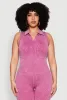 Plus Size Mineral Wash Ribbed Knit Johnny Collar Top sold by Rainbow