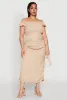 Plus Size Nylon Drawstring Cargo Maxi Skirt sold by Rainbow