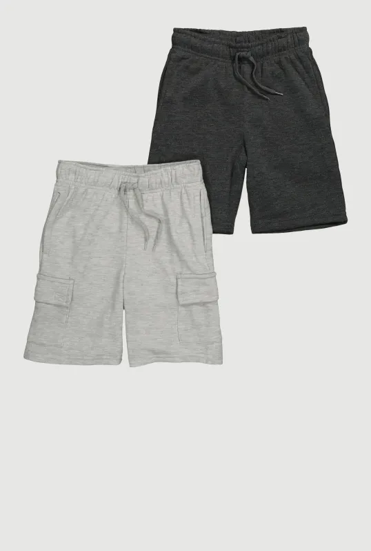 Boys Stylish Fleece Cargo Sweatshorts 2 Pack sold by Rainbow