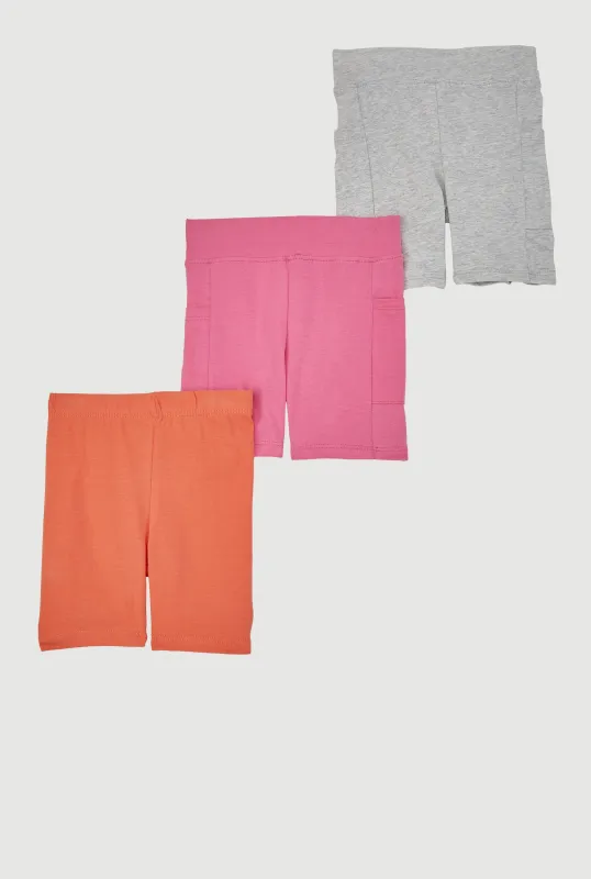 Little Girls Comfortable Bike Shorts 3 Pack sold by Rainbow