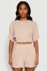Chic Gauze Knit Crew Neck Cropped Blouse with Dolman Sleeves sold by Rainbow