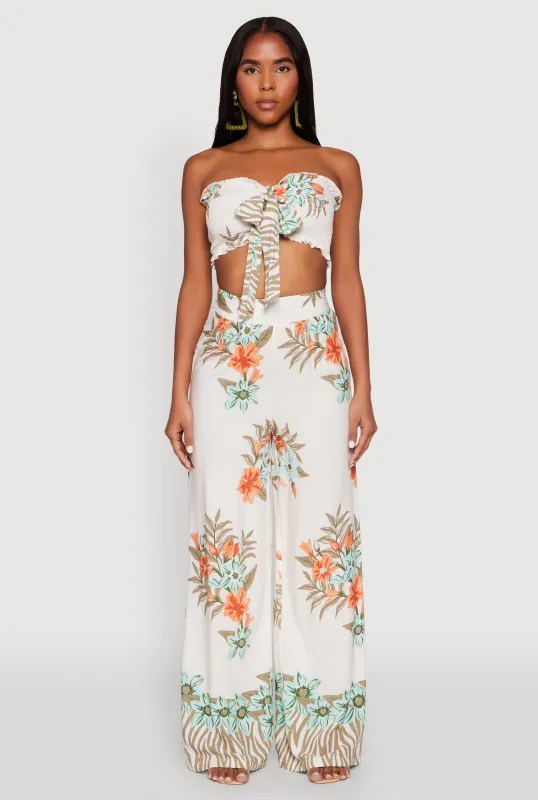 High Waist Floral Palazzo Pants sold by Rainbow