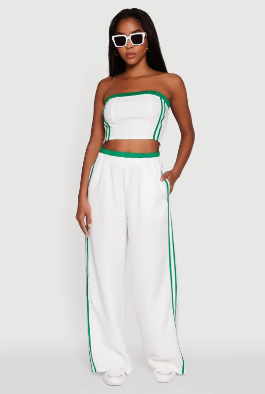 Varsity Stripe Wide Leg Pants sold by Rainbow