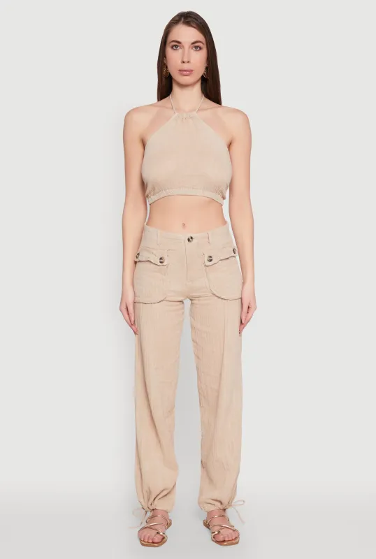 Spoon Jeans Gauze Knit Cargo Joggers sold by Rainbow