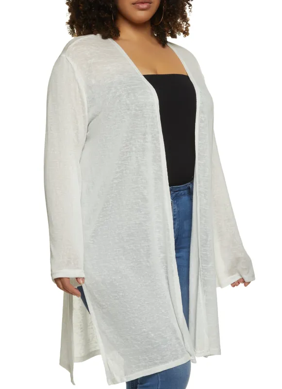 Plus Size Gauze Knit Duster sold by Rainbow