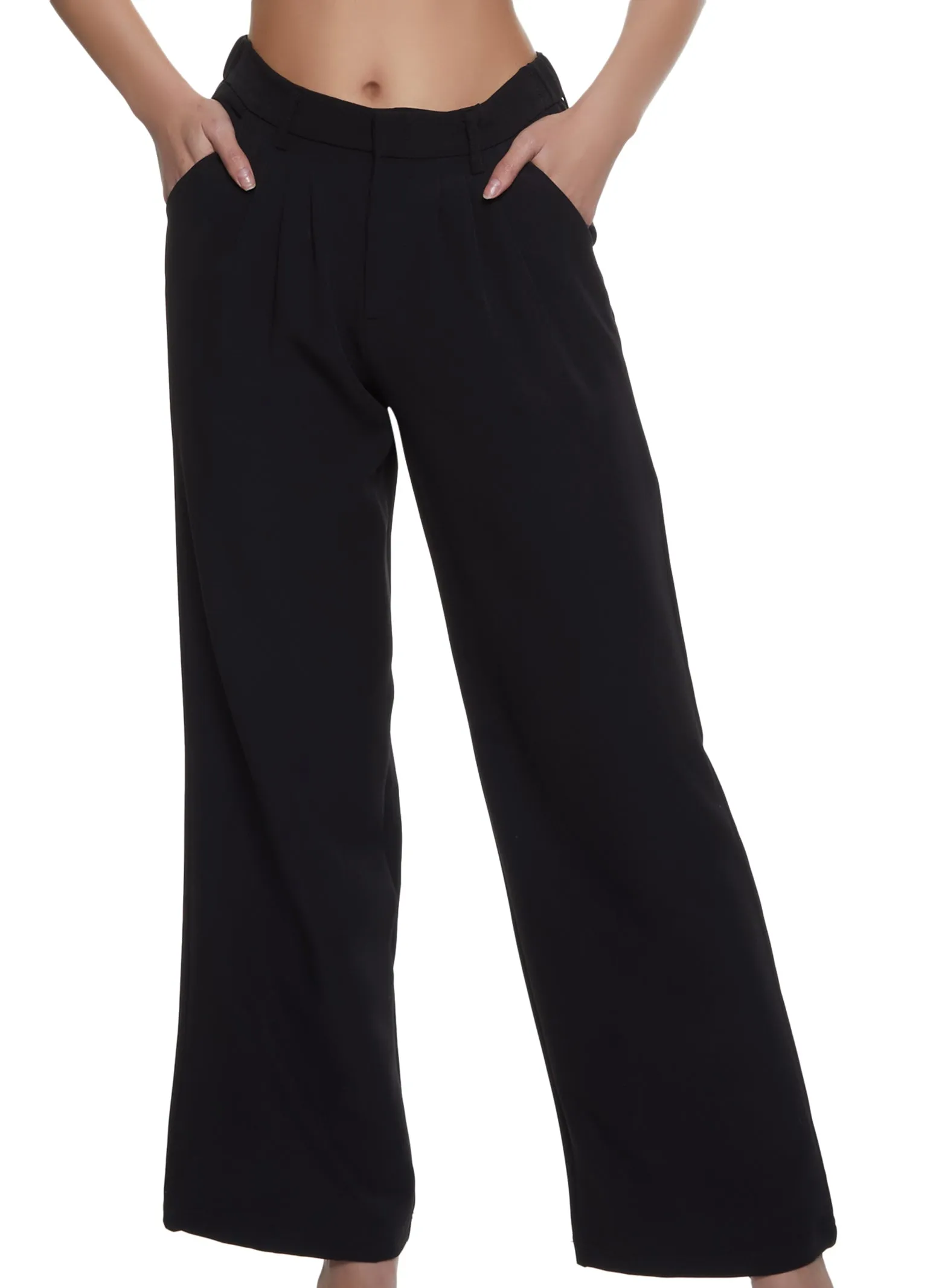 Wide Leg Crepe Knit Dress Pants sold by Rainbow