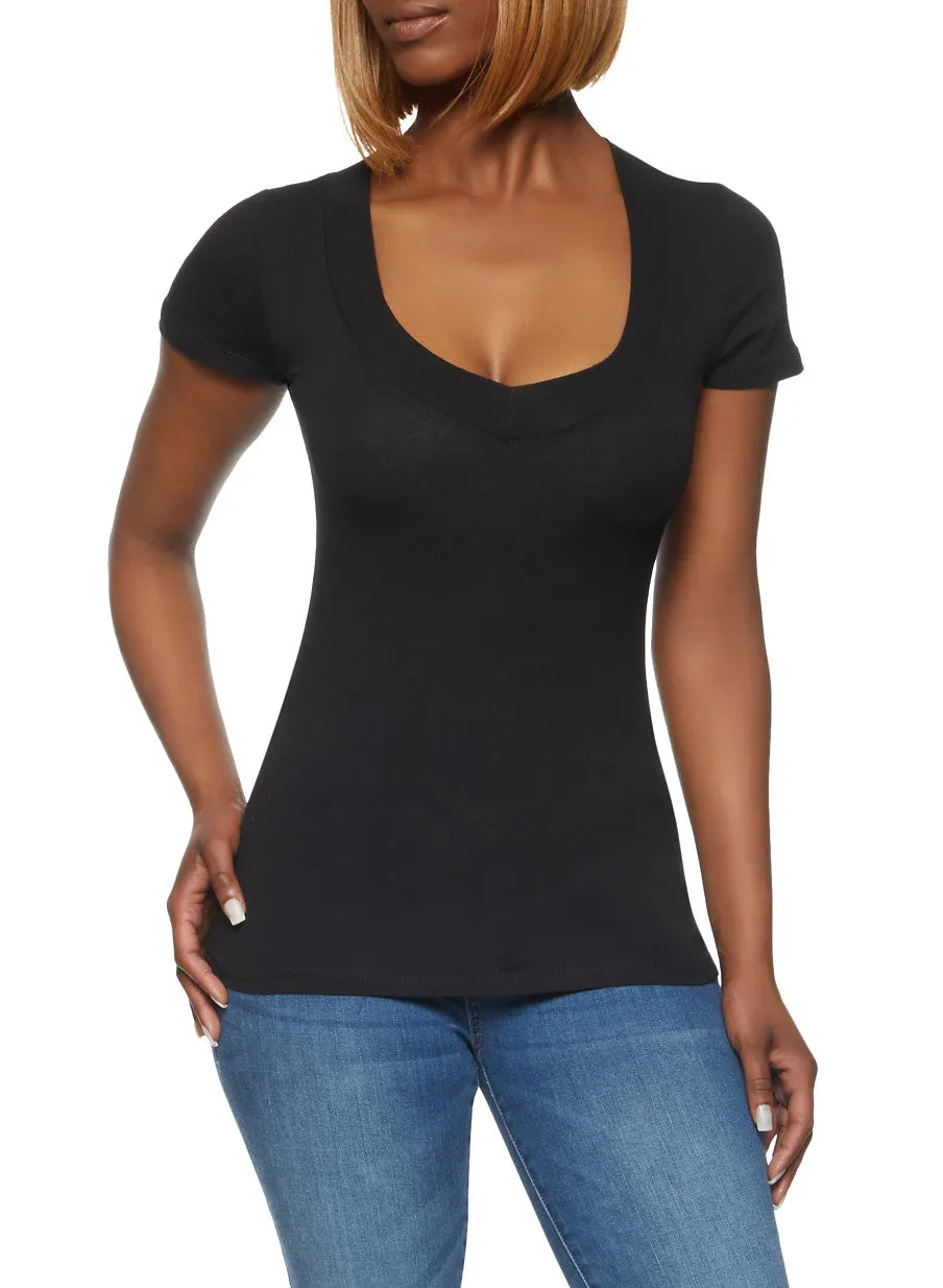 Solid V Neck Tee sold by Rainbow