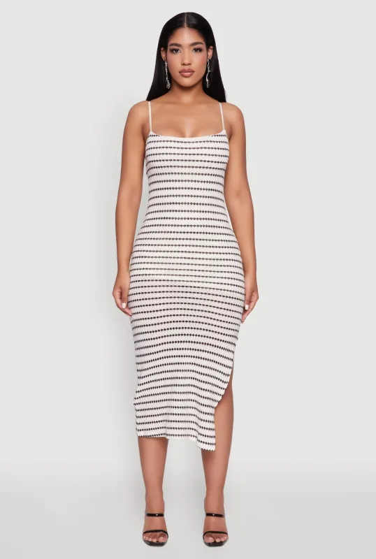 Madden Girl Striped Textured Knit Cami Dress sold by Rainbow