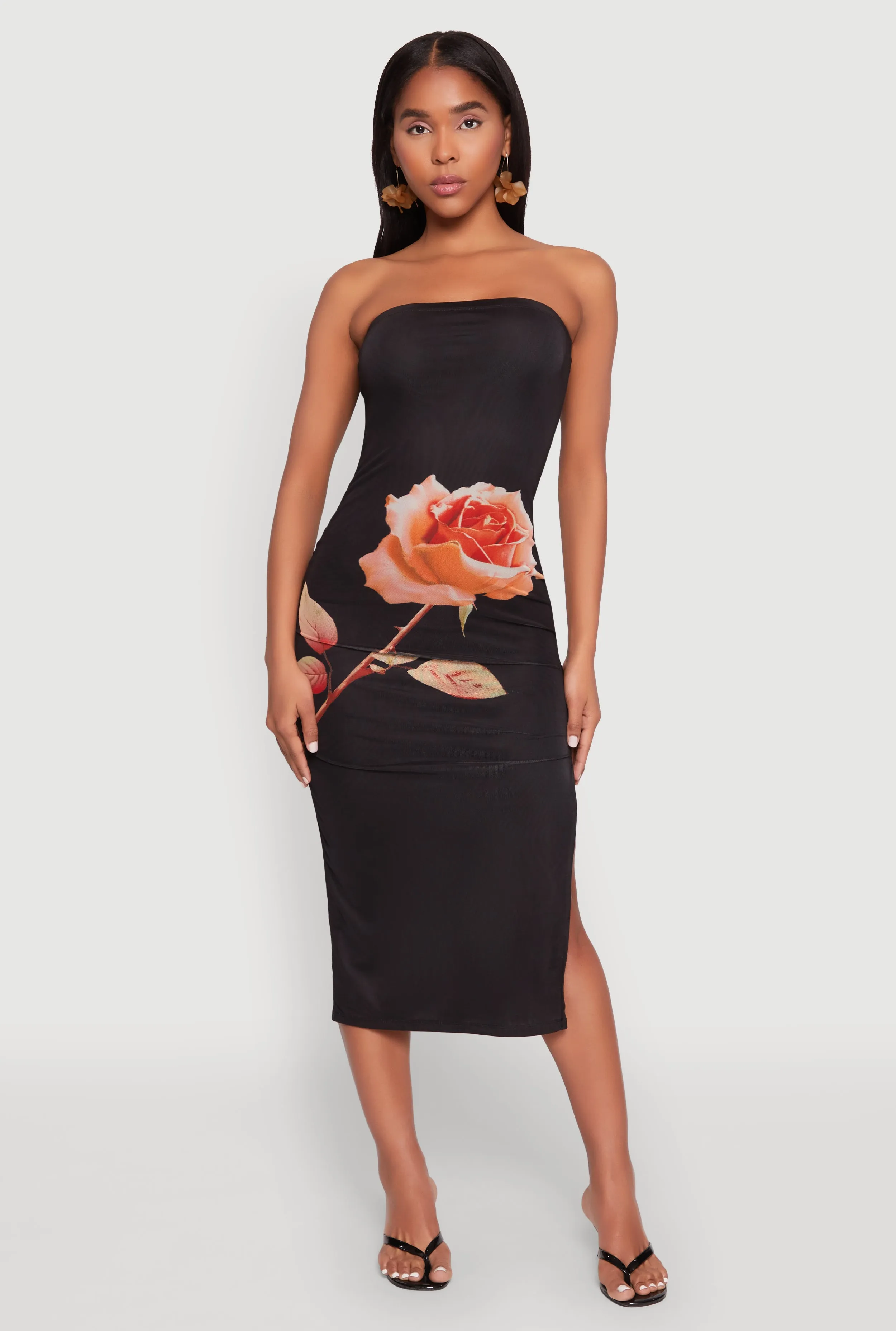 Madden Girl Mesh Rose Graphic Tube Dress sold by Rainbow