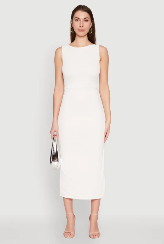 Iris Open Tie Back Side Slit Dress sold by Rainbow