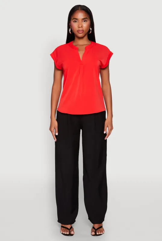 Iris Airy Notch Neck Blouse sold by Rainbow