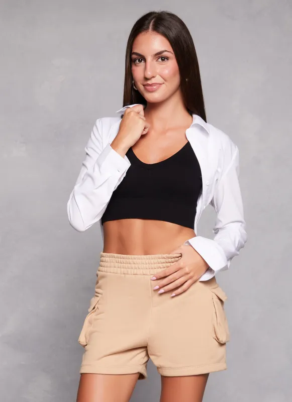 Seamless Ribbed V Neck Crop Top sold by Rainbow