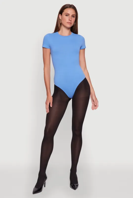 Crew Neck Short Sleeve Bodysuit sold by Rainbow