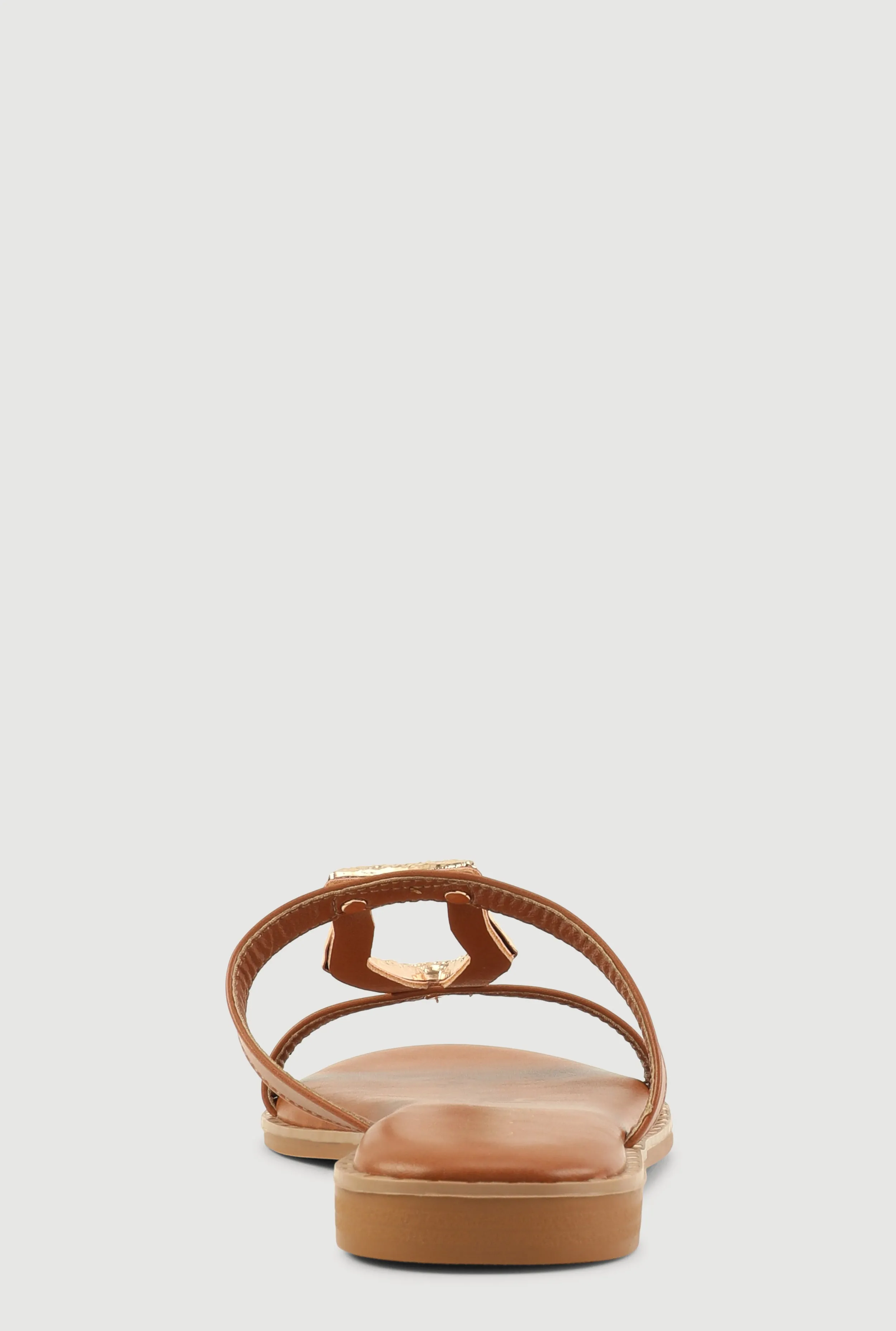 Metallic Keyhole Detail Slide Sandals sold by Rainbow product image thumbnail 3