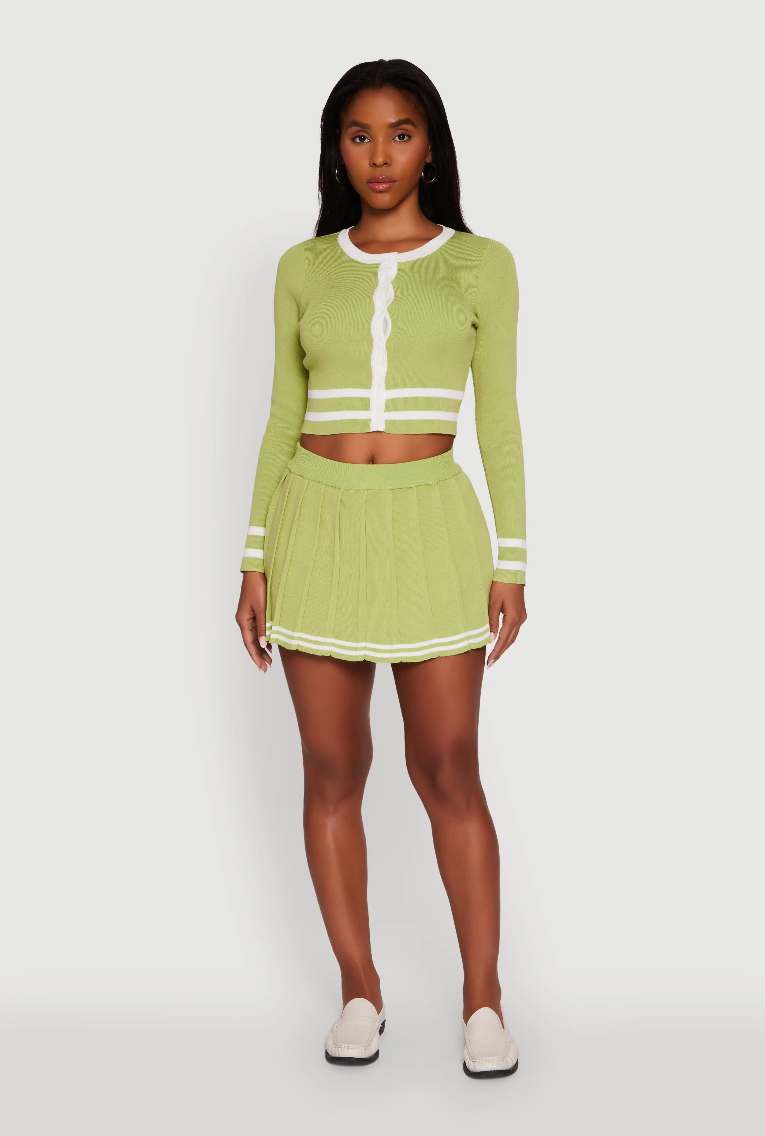 Daisy Button Front Contrast Trim Cardigan sold by Rainbow product image thumbnail 2