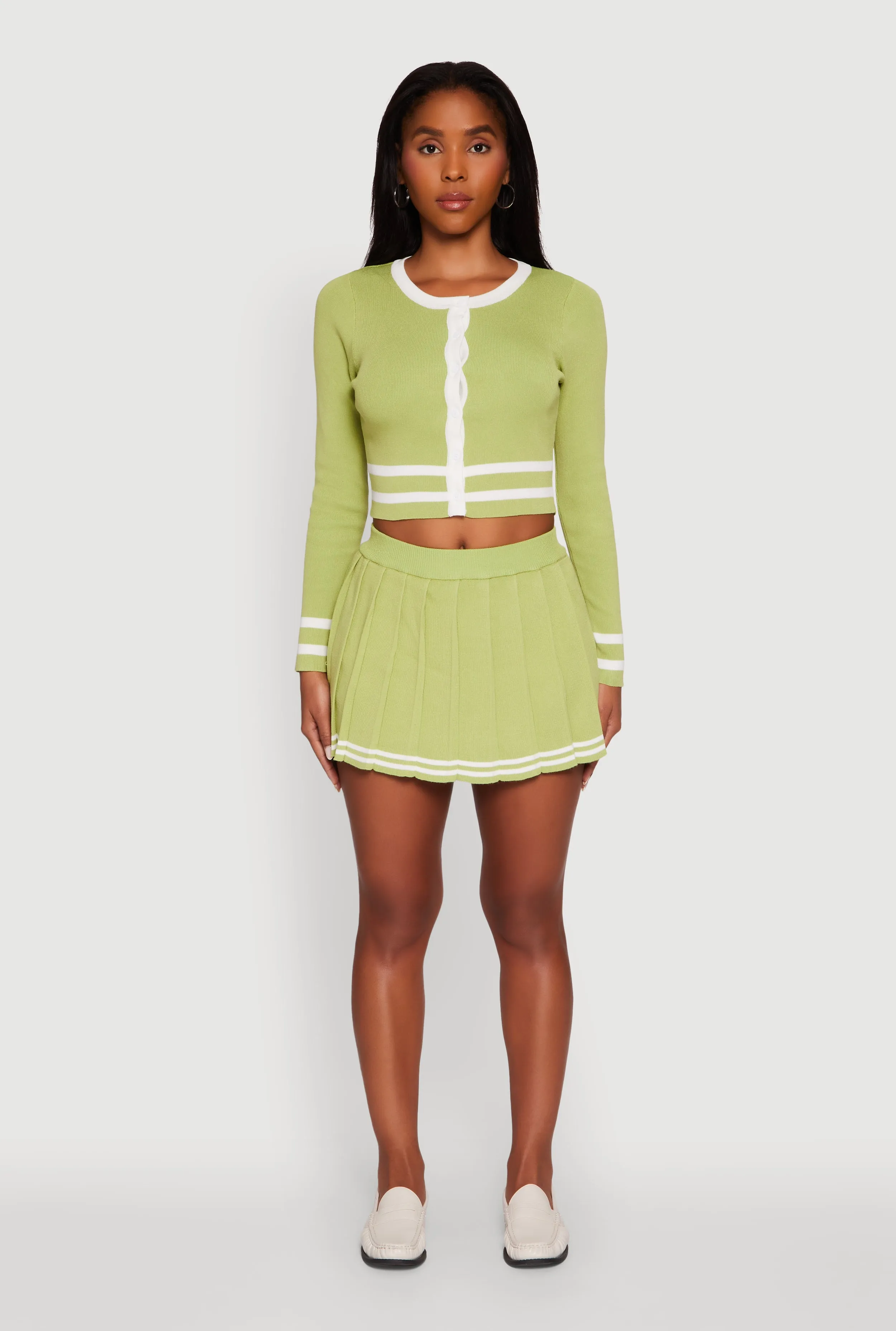 Daisy Button Front Contrast Trim Cardigan sold by Rainbow product image thumbnail 3