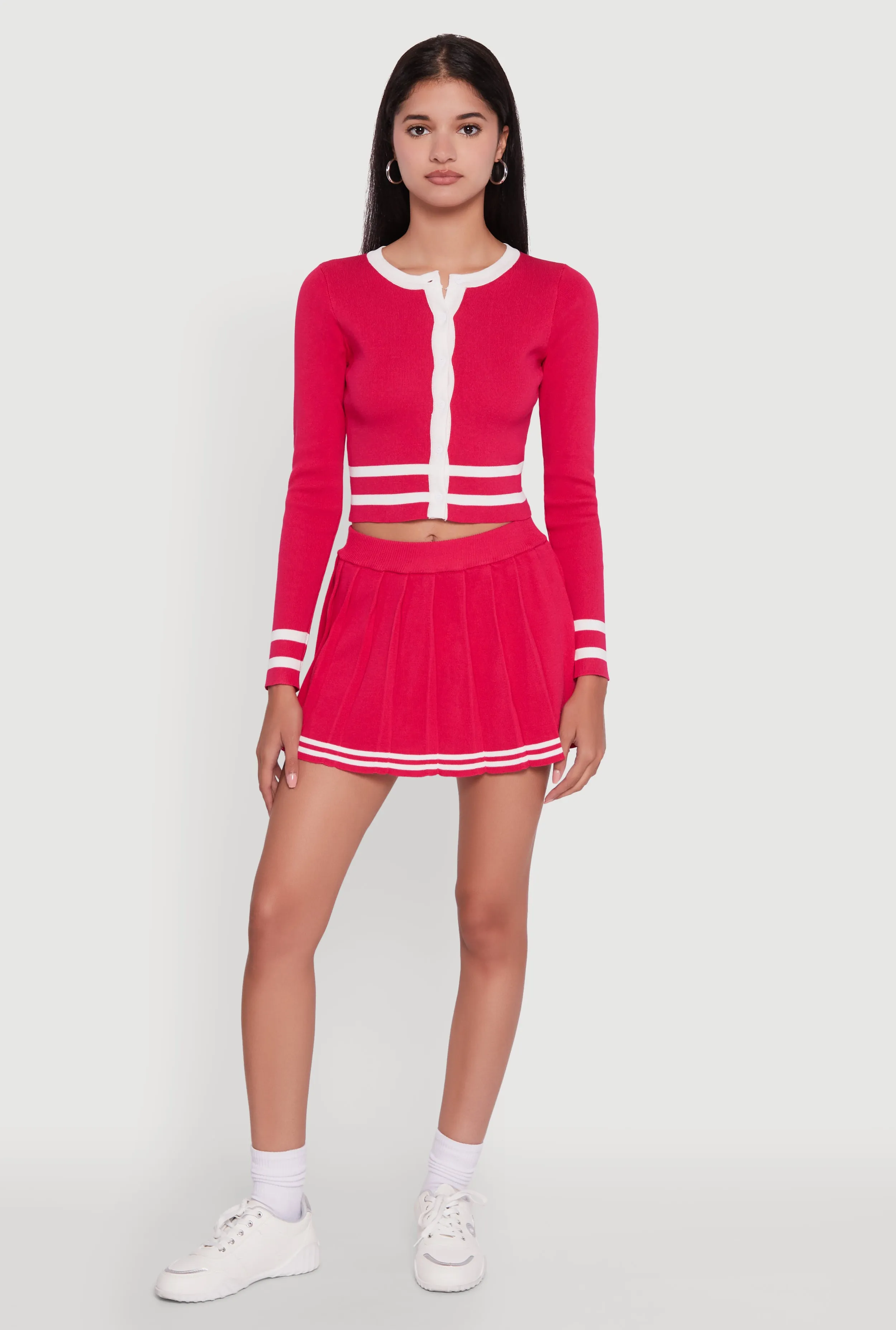 Daisy Button Front Contrast Trim Cardigan sold by Rainbow product image thumbnail 3