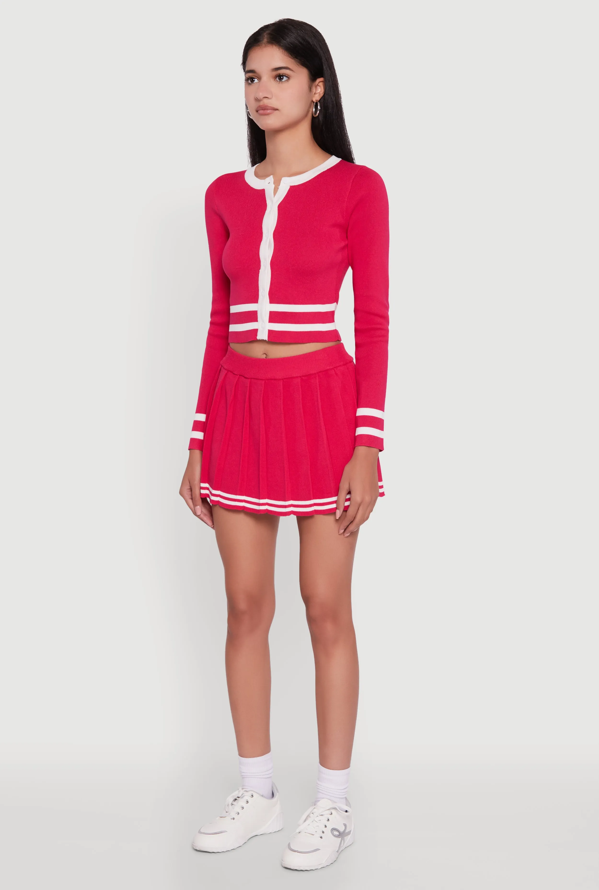 Daisy Button Front Contrast Trim Cardigan sold by Rainbow product image thumbnail 5