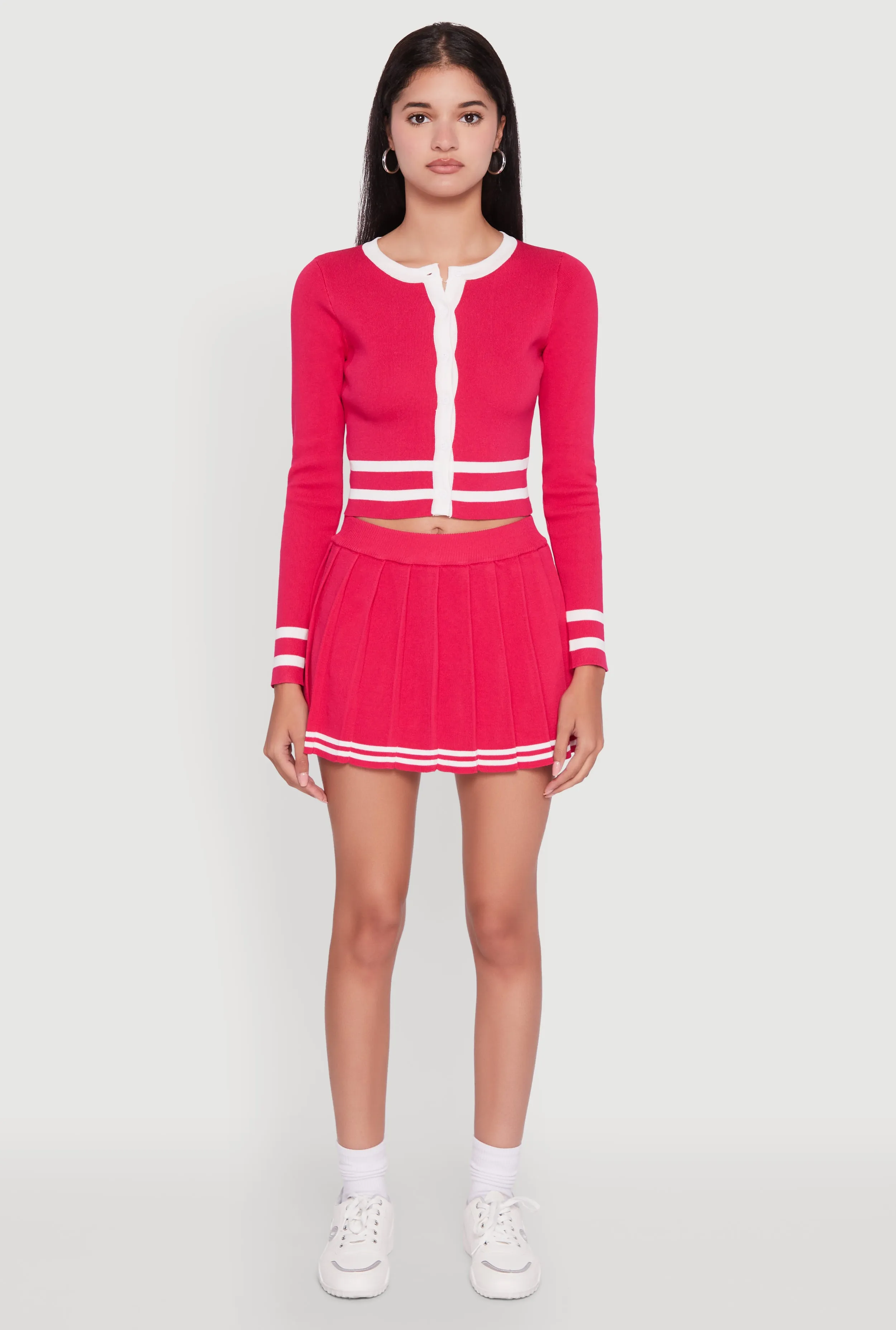 Daisy Button Front Contrast Trim Cardigan sold by Rainbow product image thumbnail 2