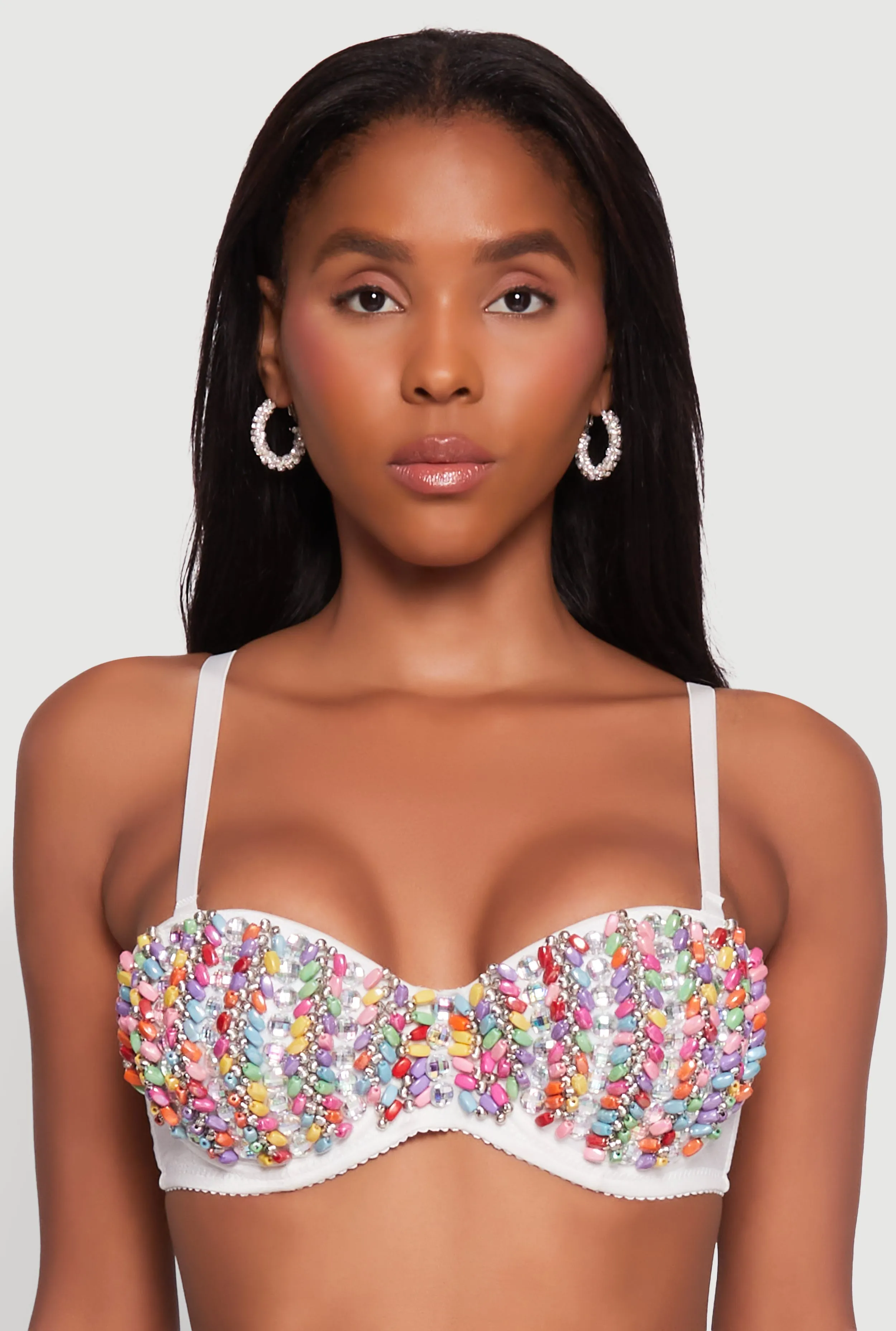 Cropped Rhinestone Bustier Top sold by Rainbow product image thumbnail 2