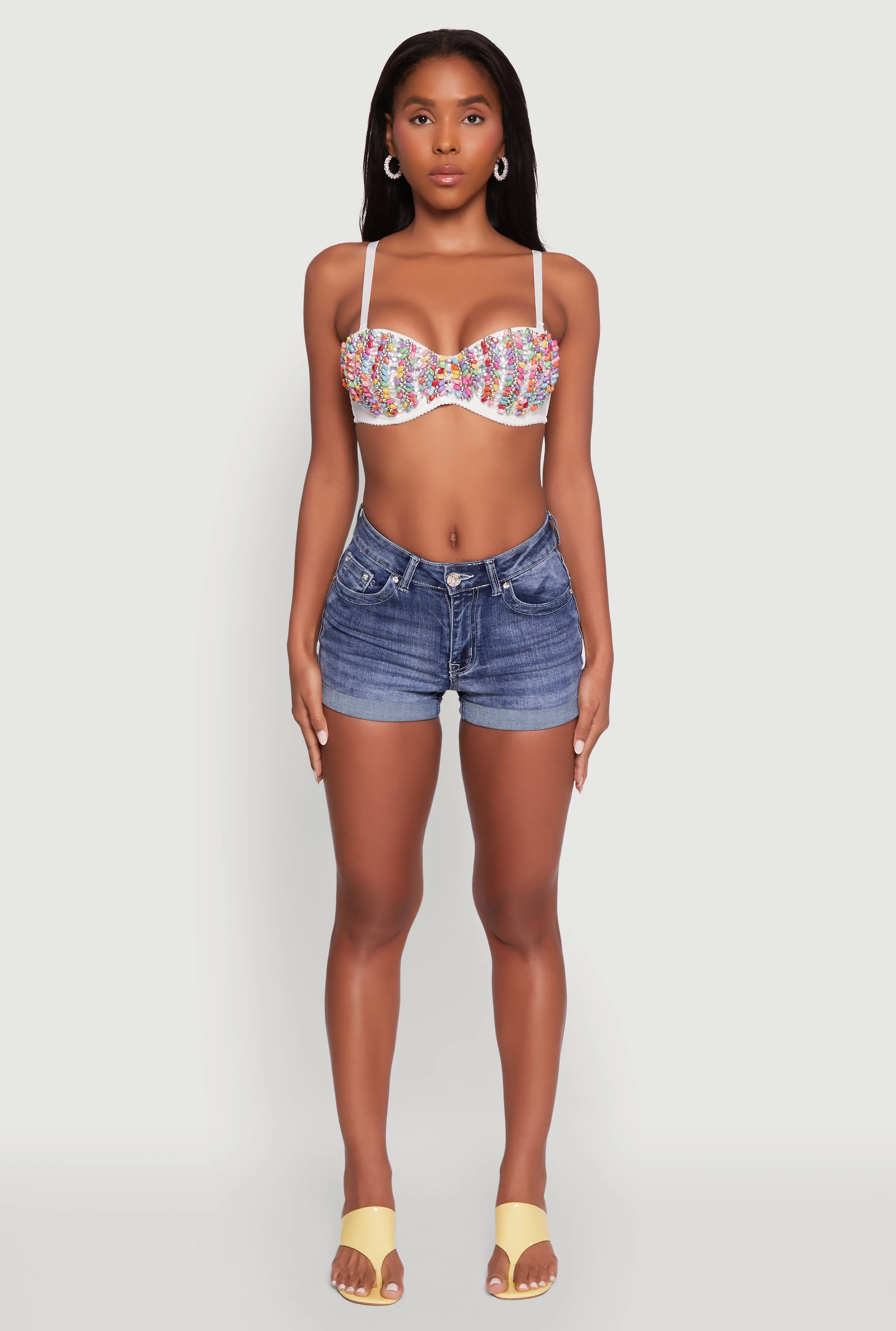 Cropped Rhinestone Bustier Top sold by Rainbow product image thumbnail 3