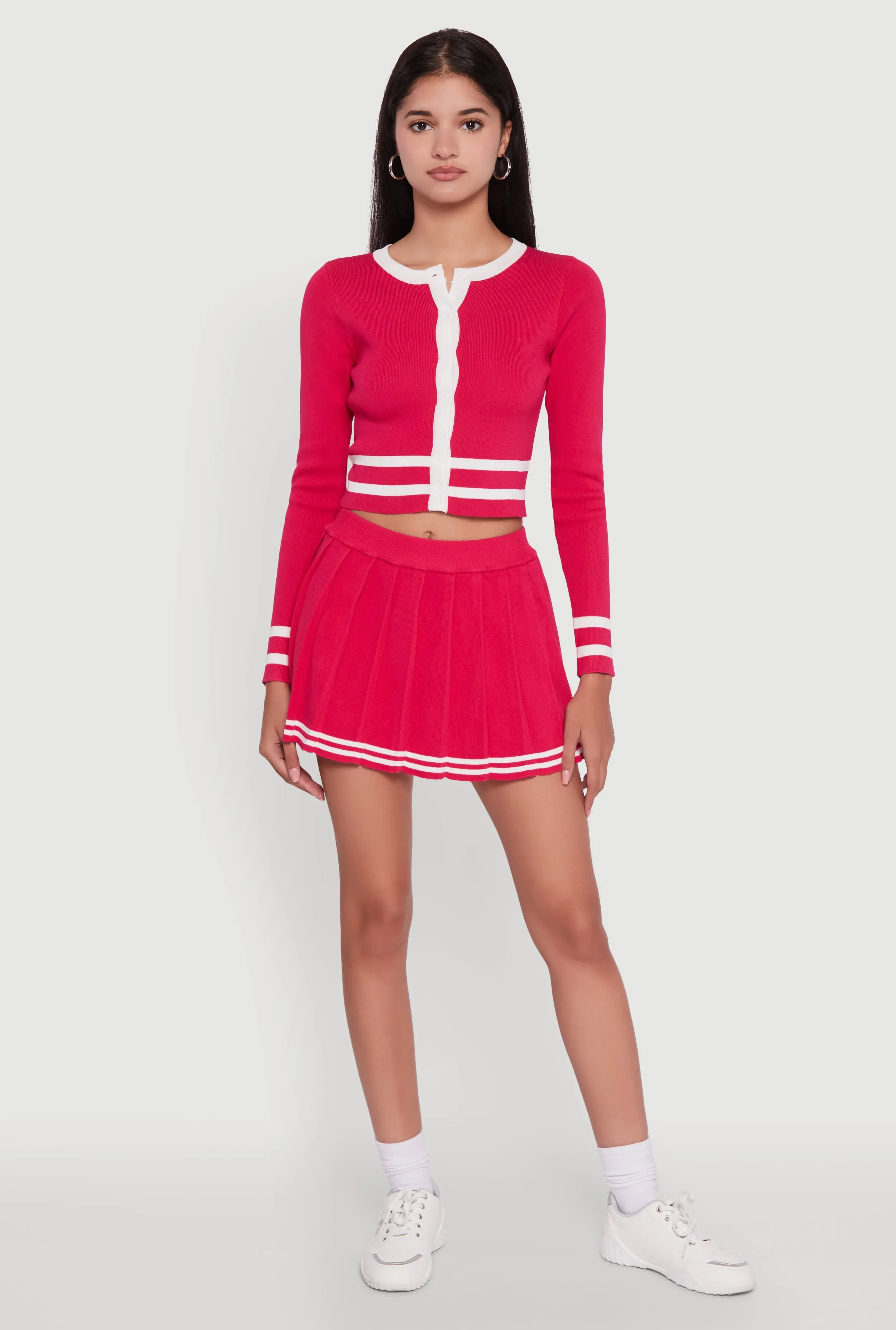 Varsity Stripe Pull On Pleated Skort sold by Rainbow product image thumbnail 2