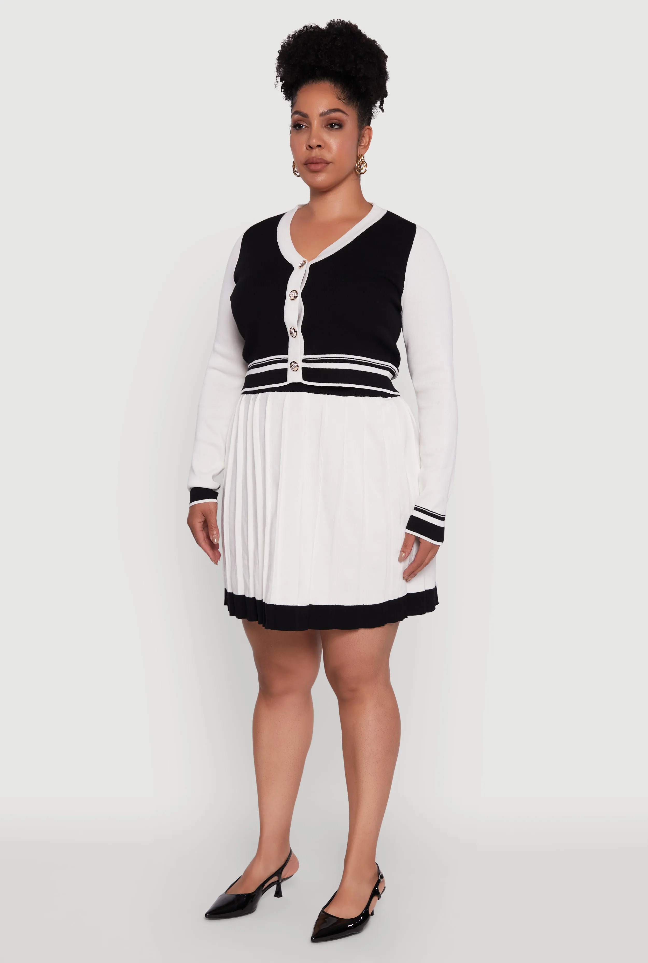 Plus Size Color Blocked Crop Cardigan sold by Rainbow product image thumbnail 5