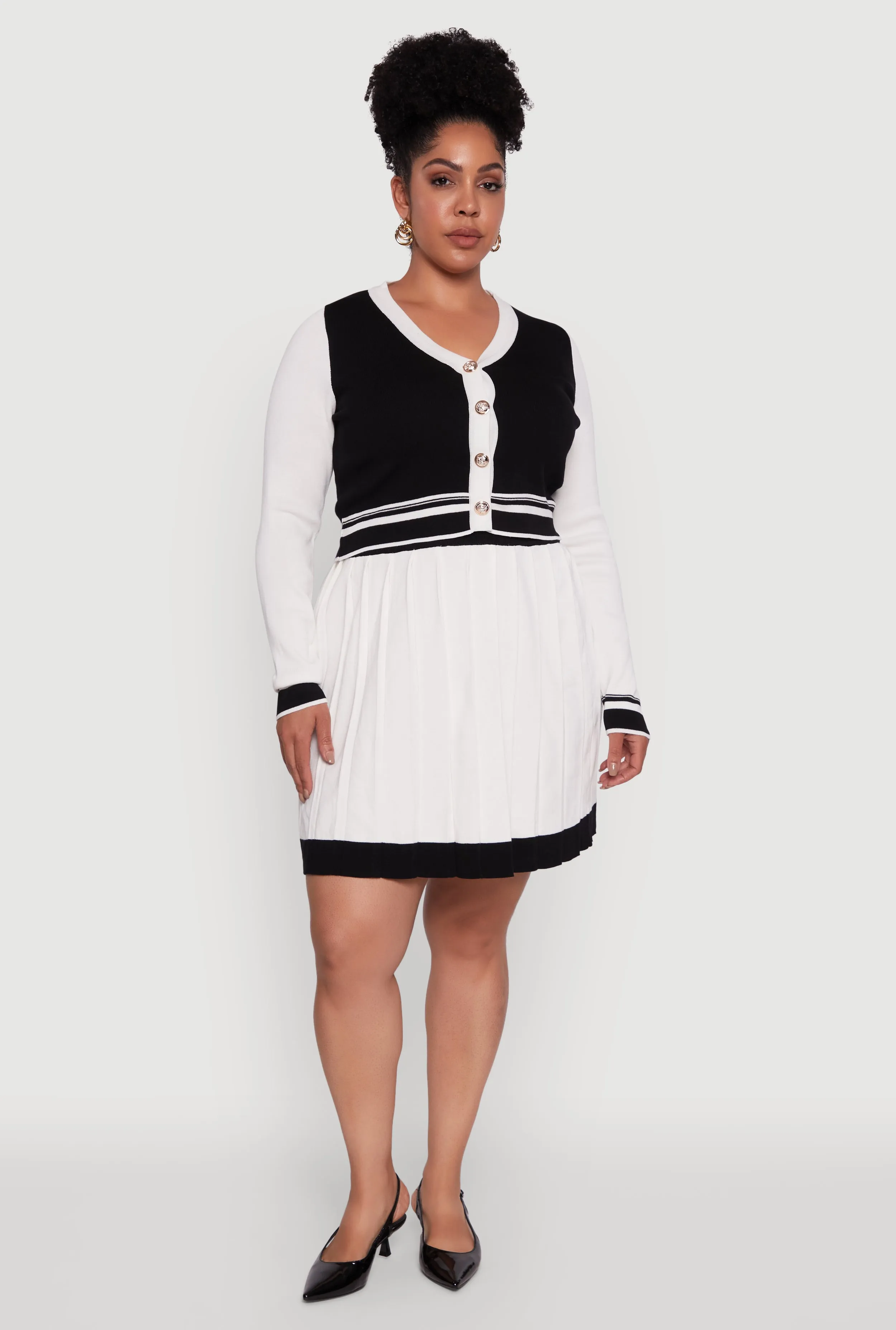 Plus Size Color Blocked Crop Cardigan sold by Rainbow product image thumbnail 2