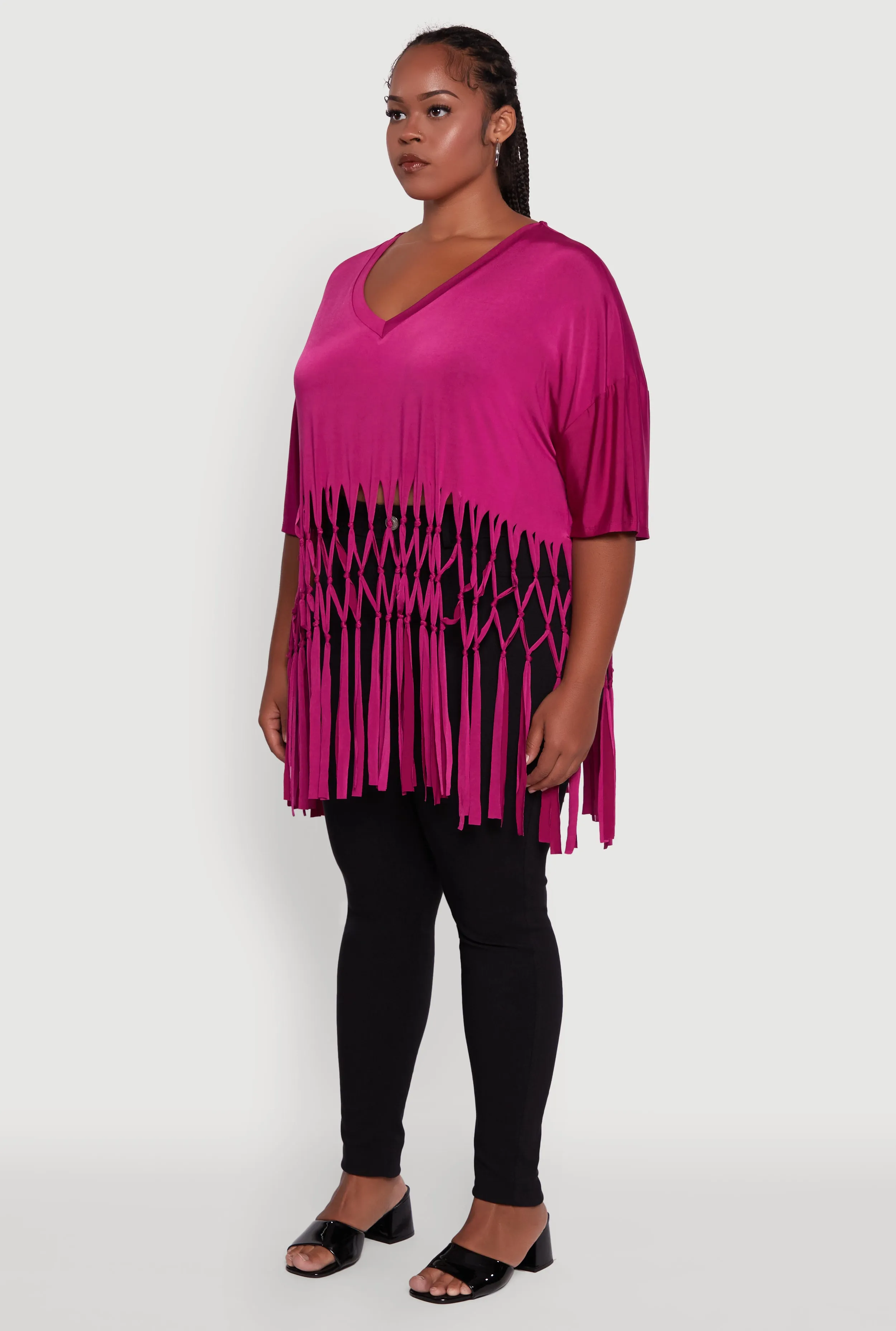 Plus Size Macrame Fringe Tunic Top sold by Rainbow product image thumbnail 5