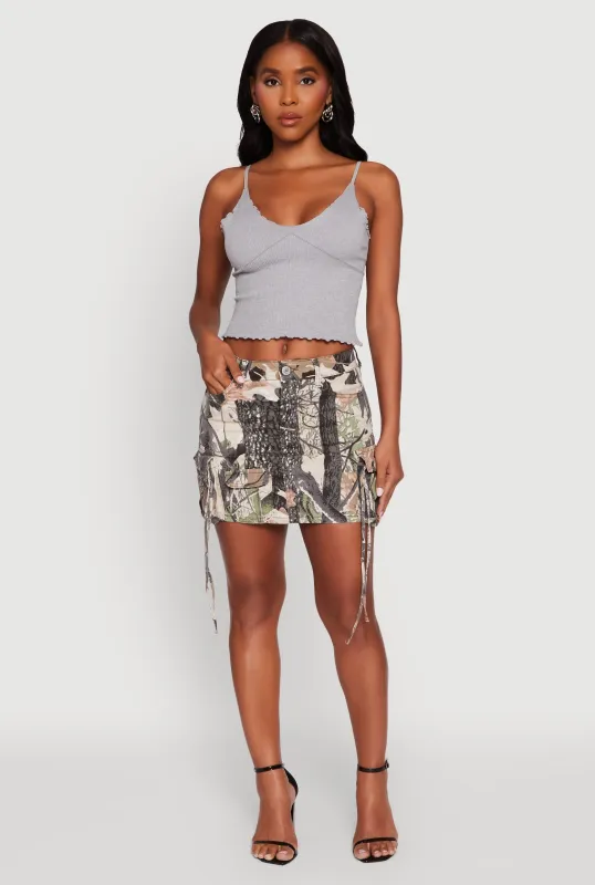 Trendy Hunter Print Mini Cargo Skirt sold by Rainbow